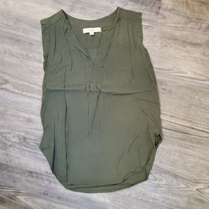 Loft Split V Neck Top